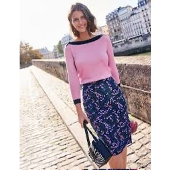 Boden Kensington Straight Pencil Skirt Knee Length Navy Sz 10